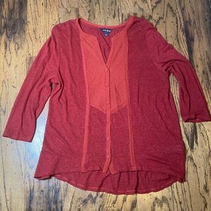 Lucky brand red blouse size L